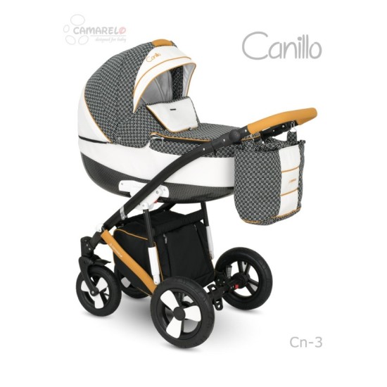 Universalūs vežimėliai Camarelo Canillo 3in1 juoda su balta