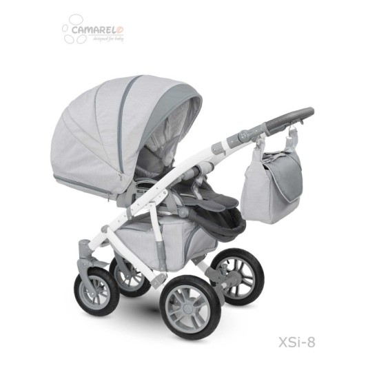 Universalus vežimėlis CAMARELO SIRION 3in1 tamsiai mėlyna su raudona juostele