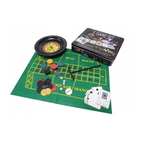 Penki viename, pokerio rinkinys (100 žetonų)