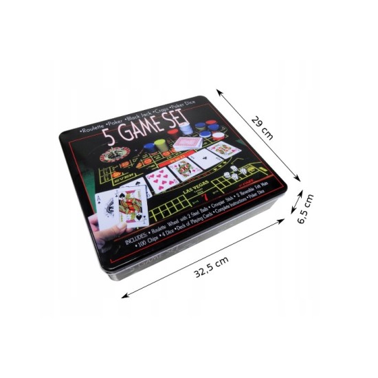 Penki viename, pokerio rinkinys (100 žetonų)