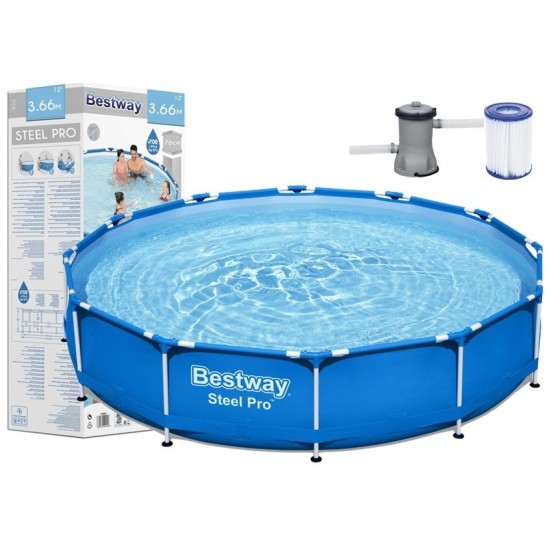 BESTWAY Karkasinis baseinas Frame Pool 366 x 76 cm. su filtru
