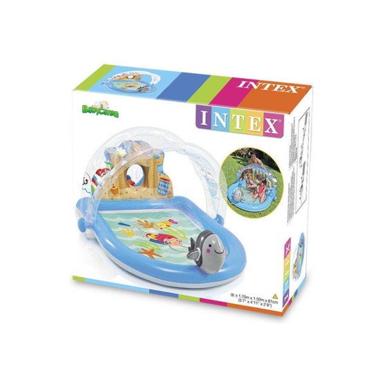 INTEX maudynių baseinas vaikams su delfinu purškiančiu vandenį