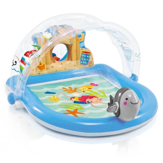 INTEX maudynių baseinas vaikams su delfinu purškiančiu vandenį