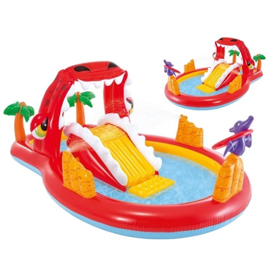 INTEX vandens žaidimų centras "Happy Dino Play Center" purškiančiu vandenį