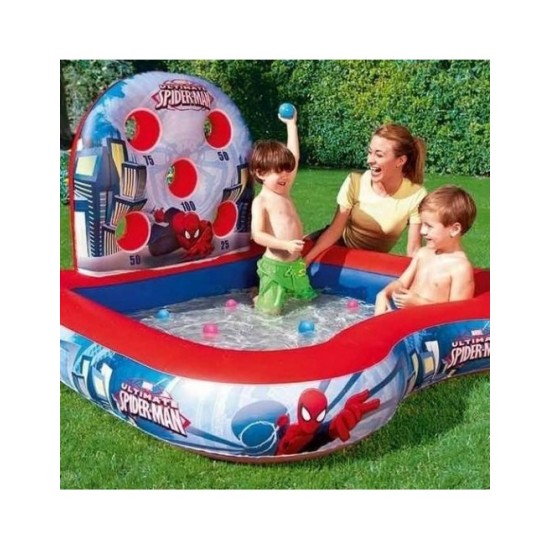 BESTWAY vandens žaidimų baseinas "Spider Man" 155 x 155 x 99 cm.