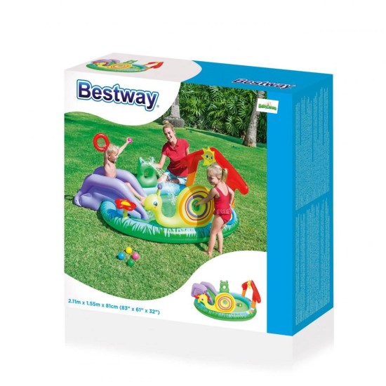 BESTWAY maudynių baseinas vaikams purškiančiu vandenį ir kamuoliukais