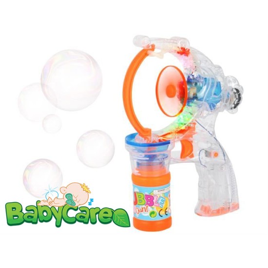 Automatinis muilo burbulų šautuvas Bubble Gum grojantis su švieselėmis 