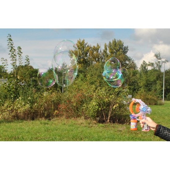 Automatinis muilo burbulų šautuvas Bubble Gum grojantis su švieselėmis 
