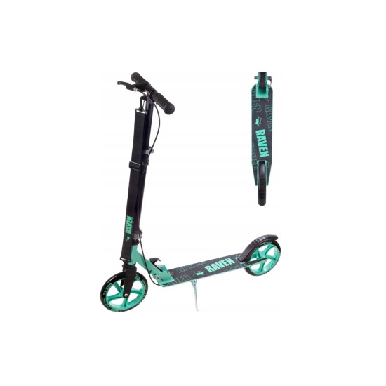Aliuminis paspirtukas RAVEN STRAIGHT MINT su dideliais 20 cm. ratais Handbrake