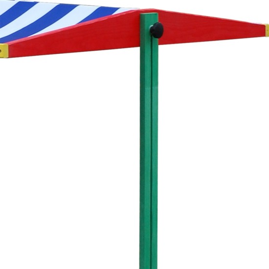 Smėlio dėžė 110 x 110 cm Spalvota su stogeliu