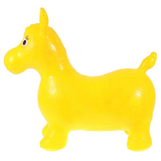 Pripučiamas guminis šokinėjimo arkliukas- Geltonas