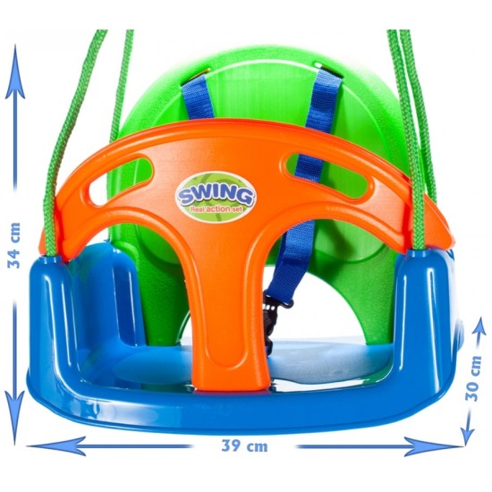 Vienvietės plastikinės sūpynės 3in1 SWING
