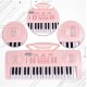 Vaikiškas pianinas su mikrofonu, 37 klavišai, rožinis