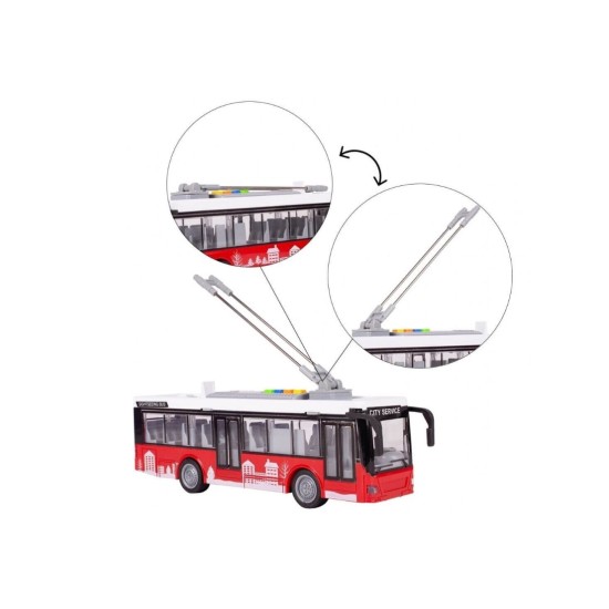 Žaislinis troleibusas su šviesa, garsu ir atsidarančiomis durimis„ City bus“