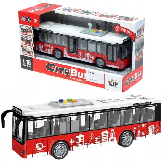 Žaislinis troleibusas su šviesa, garsu ir atsidarančiomis durimis„ City bus“