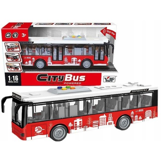 Žaislinis troleibusas su šviesa, garsu ir atsidarančiomis durimis„ City bus“