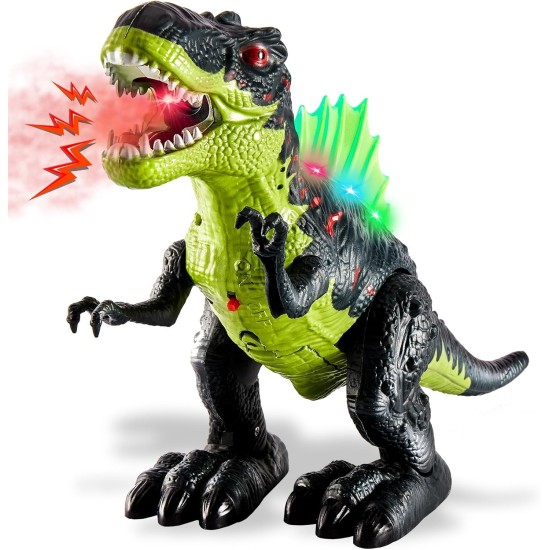 Interaktyvus dinozauras šviečia, riaumoja, vaikšto, kvėpuoja garais