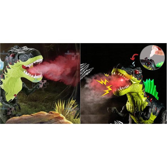 Interaktyvus dinozauras šviečia, riaumoja, vaikšto, kvėpuoja garais