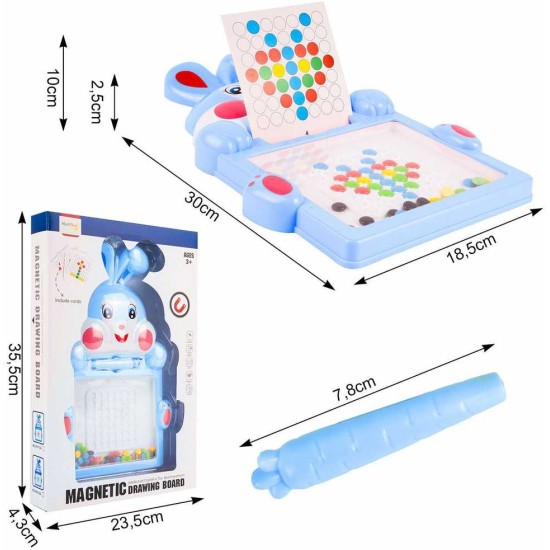 Montessori vaikų magnetinė lenta „Magpad“, Rabbit Mėlyna, 30 cm.