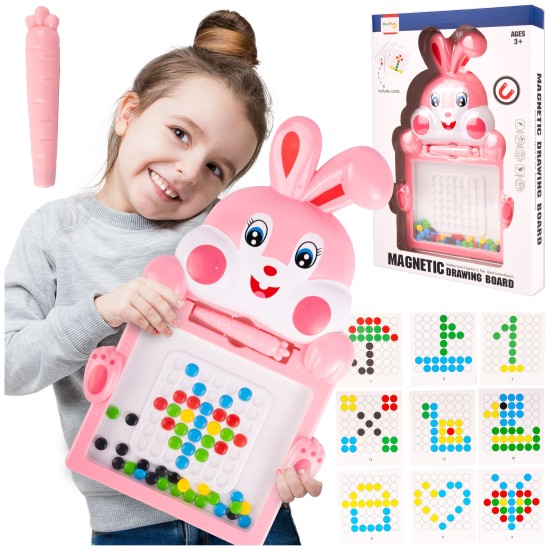 Montessori vaikų magnetinė lenta „Magpad“, Rabbit Rožinė, 30 cm