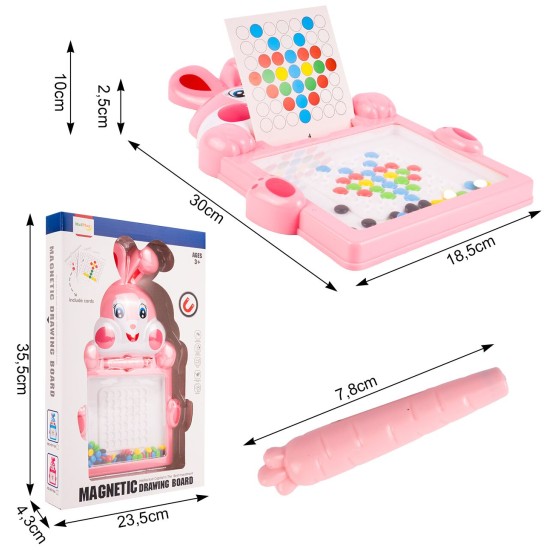 Montessori vaikų magnetinė lenta „Magpad“, Rabbit Rožinė, 30 cm