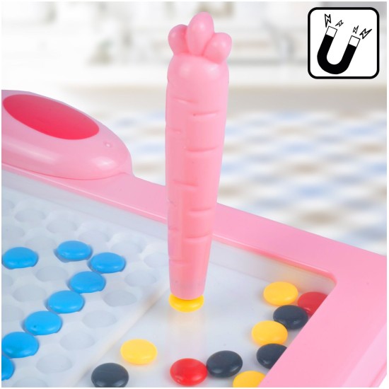 Montessori vaikų magnetinė lenta „Magpad“, Rabbit Rožinė, 30 cm