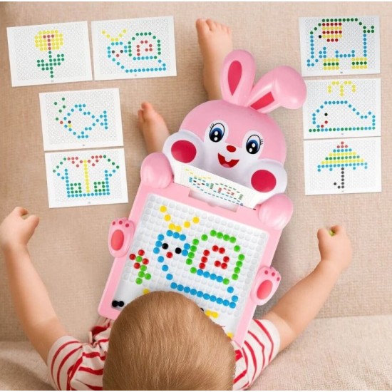 Montessori vaikų magnetinė lenta „Magpad“, Rabbit Rožinė, 46.5 cm.