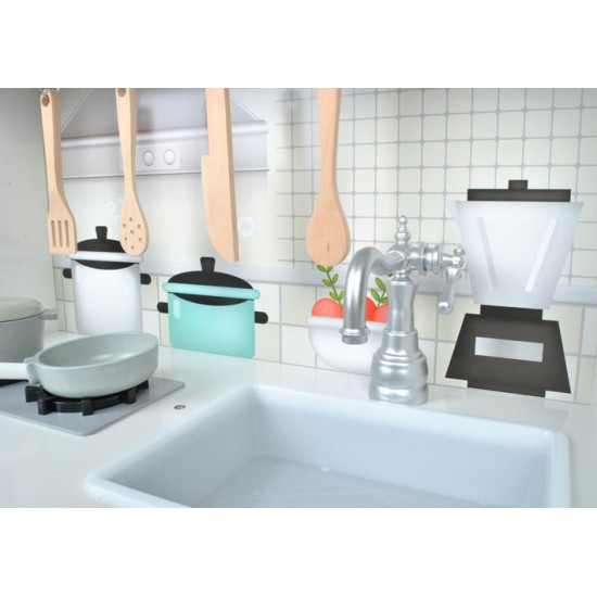 Daugiafunkcinė moderni medinė virtuvėlė Play Kitchen