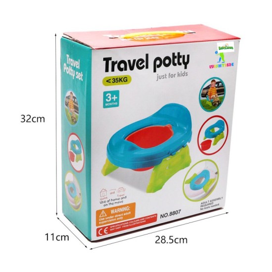 Sulankstomas naktipuodis 3in1 "Travel Potty" mėlynas