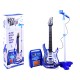 Žaislinė elektrinė gitara su stiprintuvu, mikrofonu ir MP3 jungtimi, mėlyna
