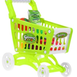 Žaislinis pirkinių vežimėlis su pjaustomomis daržovėmis ir pirkiniais "Shopping"