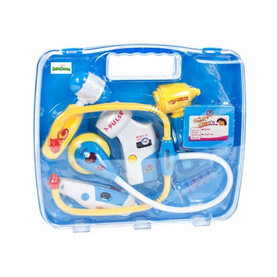 Žaislinis gydytojo rinkinys lagaminėlyje su garsais ir švieselėmis blue