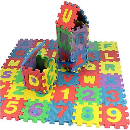 Minkštas EVA Edukacinis Kilimėlis - Dėlionė (puzzle) 36 dalys  14 cmX14cm.