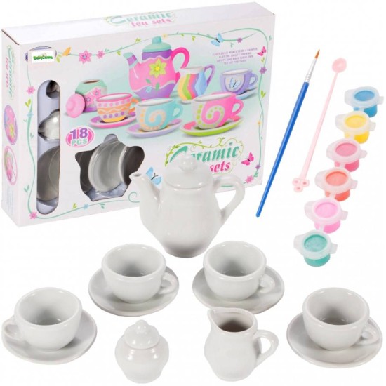 Mini arbatos puodelių rinkinys dekoravimui 18 elementai