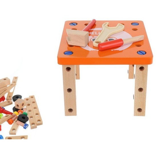Vaikiškas medinis konstruktorius Kėdė, 3in1