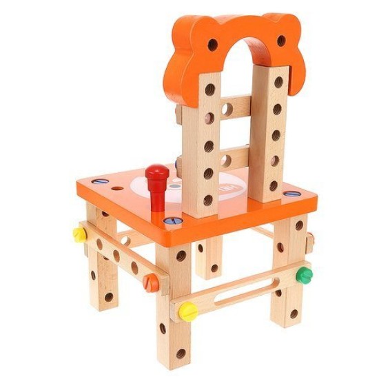 Vaikiškas medinis konstruktorius Kėdė, 3in1