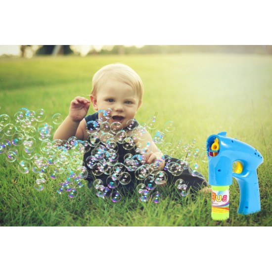 Automatinis muilo burbulų šautuvas Bubble Gun grojantis su švieselėmis 