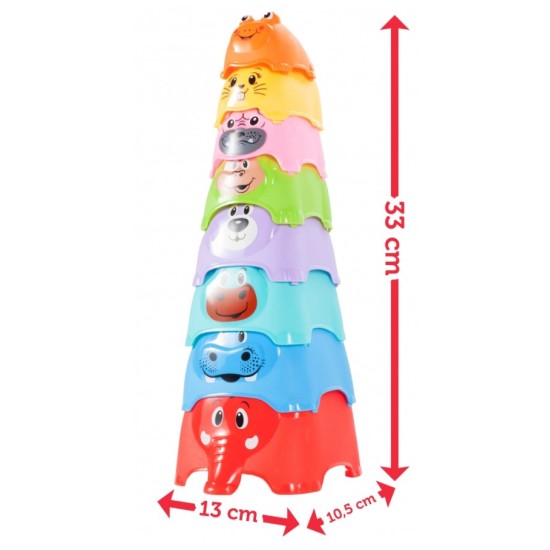 Puodeliai dėlionė Piramidė - Gyvūnai 33 cm.