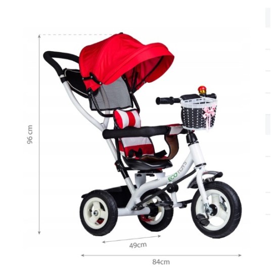 Vaikiškas triratukas Ecotoys Red/White