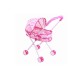Lėlių vežimėlis HOT PINK 53cm.