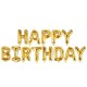Folinis balionas "Happy Birthday", auksinis