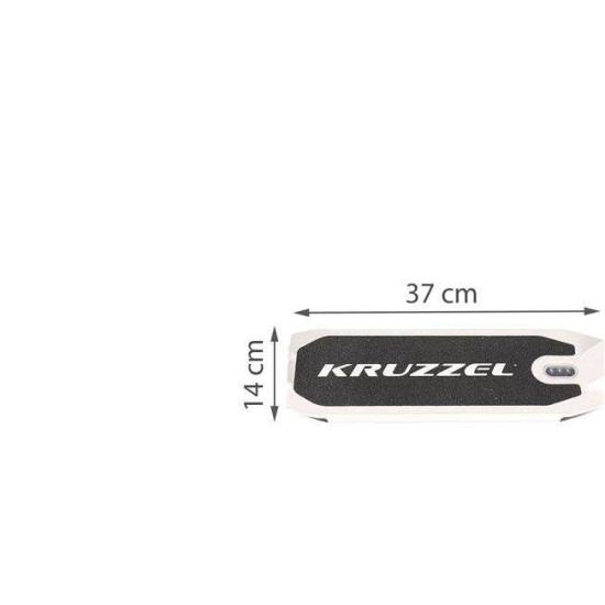 Paspirtukas KRUZZEL su dideliais 20 cm. ratais, diskiniu stabdžiu ir amortizatoriais "Black"
