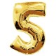 Folinis balionas Skaičius "5", auksinis