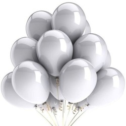 Šventiniai balionai, 10 vnt., 25-30 cm., sidabriniai