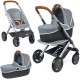 Lėlių vežimėlis su lopšiu Smoby Maxi - Cosi Quinny 3 in 1 Grey