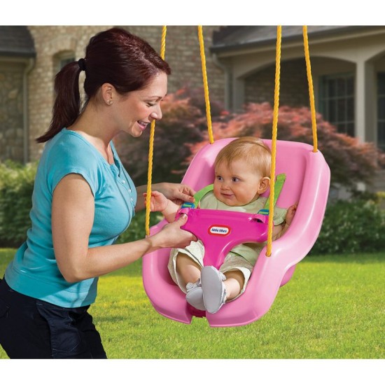 Little Tikes vienvietės plastikinės sūpynės 2in1 Rose