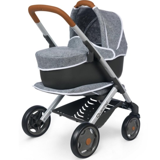 Lėlių vežimėlis su lopšiu Smoby Maxi - Cosi Quinny 3 in 1 Grey