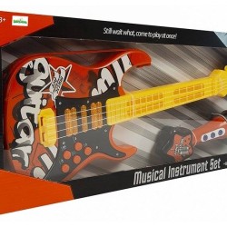 Žaislinė elektrinė gitara su mikrofonu, oranžinė