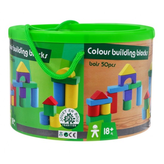 Lavinamosios medinės kaladėlės 50 vnt. Colour Bois