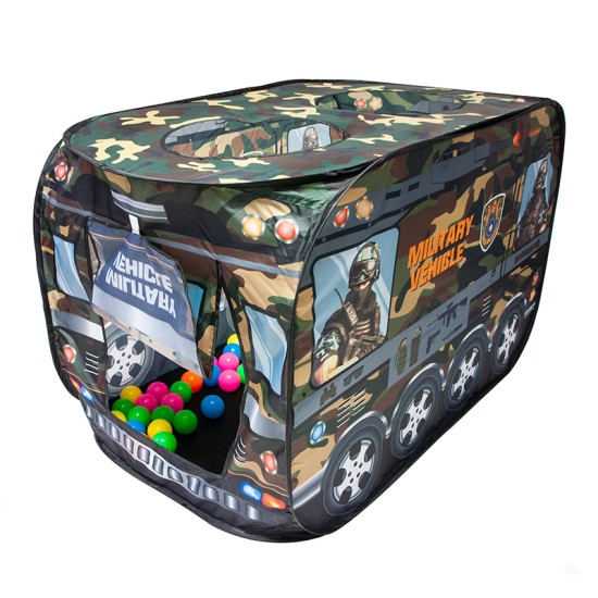 Žaidimų palapinė  MILITARY + 50 spalvotų kamuoliukų 